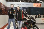 Marco Melandri und Sylvain Guintoli haben Biker-Saison 2014 in Rom eröffnet. © spothits/Piaggio