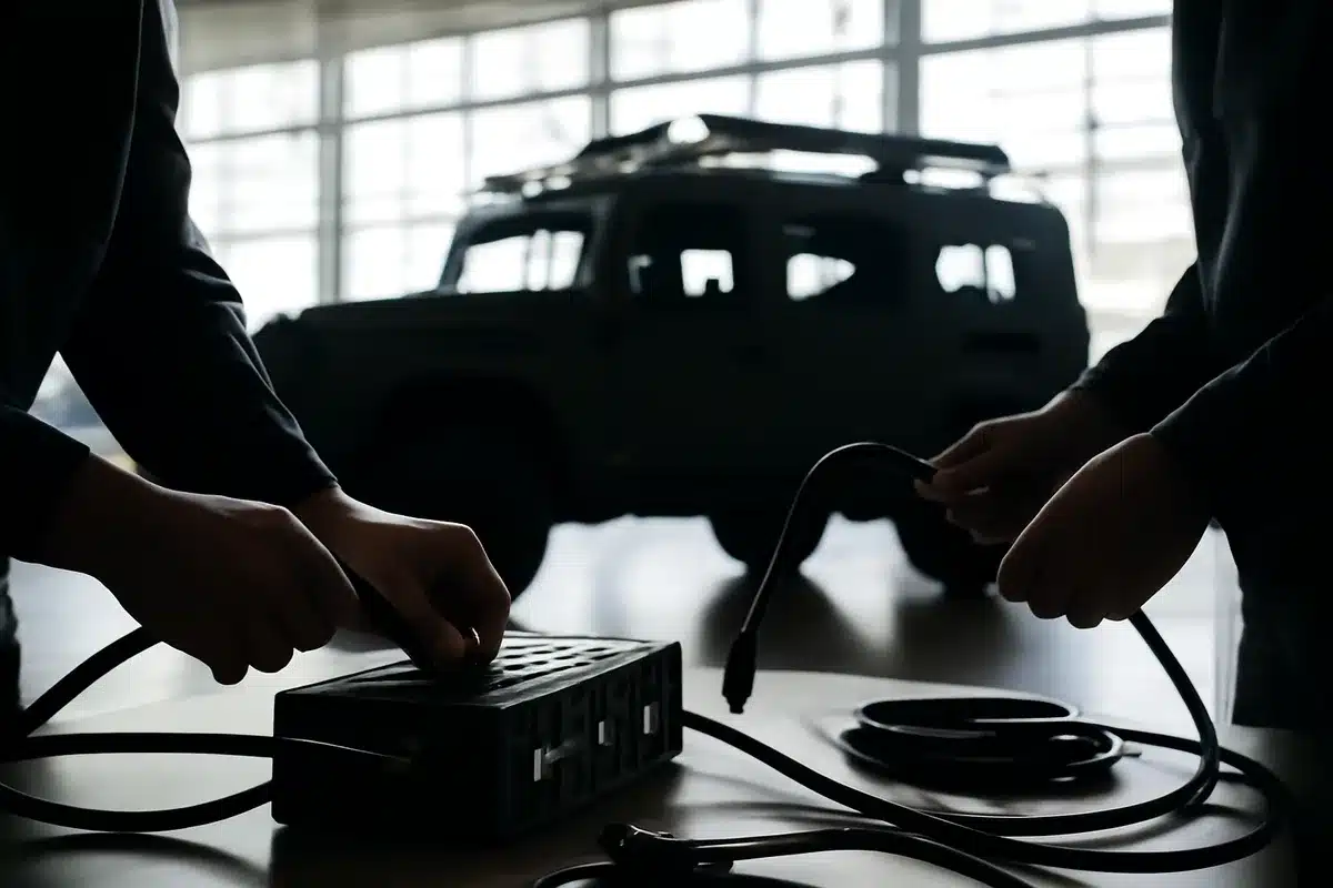 Vernetztes Militärfahrzeug bei Vorführung von Renault und Thales